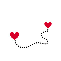 heart with dotted line route