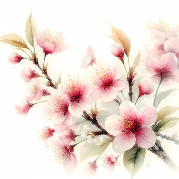 watercolor image of cherry blossom 