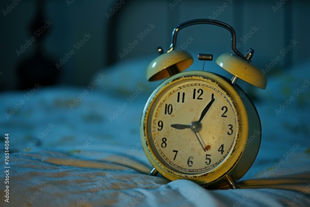 Poster eye-catching colorful alarm clock. color object. generate ai
