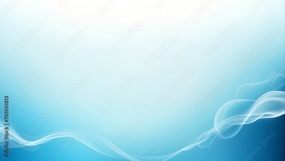 Poster blue abstract background relaxing white wave, blue background with copy space, space for text and de