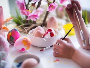 painting easter eggs