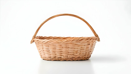 Fototapeta na wymiar Empty bread basket isolated on white background