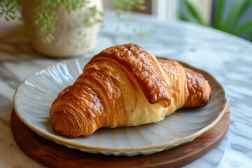 Flaky Baked croissant. Design food fresh. Generate Ai