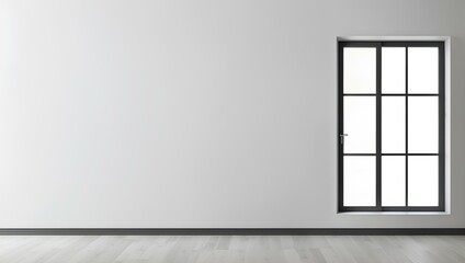 empty room with window, interior room background with copy space, space for text and design 