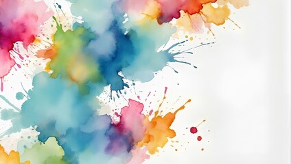 abstract watercolor on white background with copy space, space for text and design 