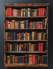 Weathered Wisdom: Aged Books on Shelves in a Vintage Book Collector’s Haven
