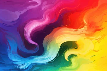 Fotobehang Abstract multicolored paint swirls background, suitable for artistic projects © Alexander Chaykin