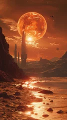  Sunset on an Exoplanet with Towering Skyscrapers - Sci-Fi World © wayne