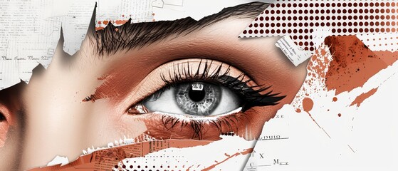 Dotted modern illustration of a closed female eye. Halftone effect. - obrazy, fototapety, plakaty