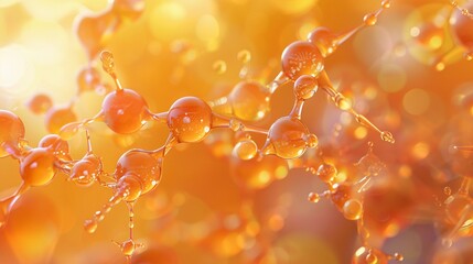 Lecithin   A sleek 3D representation of lecithin molecules bonding with skin cells, enhancing cellular health and hydration