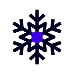 Snowflake vector icon illustration on a Transparent Background