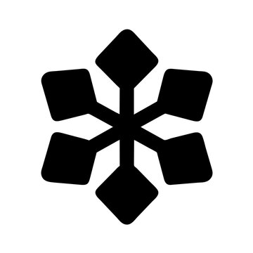 Snowflake vector icon illustration on a Transparent Background