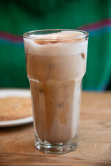latte in glass