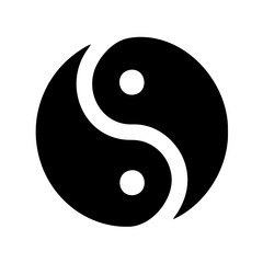 Yin Yang icon vector graphic element symbol illustration on a Transparent Background