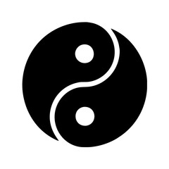 Yin Yang icon vector graphic element symbol illustration on a Transparent Background