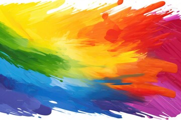 Colorful rainbow of paint on a plain white background, perfect for artistic projects