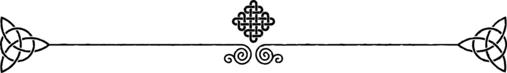 Elegant Celtic Header Graphic - Spiral, Triquetra, Diamond Knot