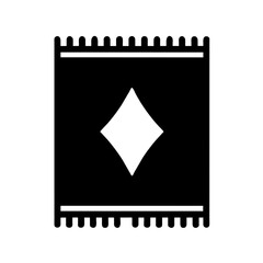 Prayer rug icon vector silhouette drawing on a Transparent Background