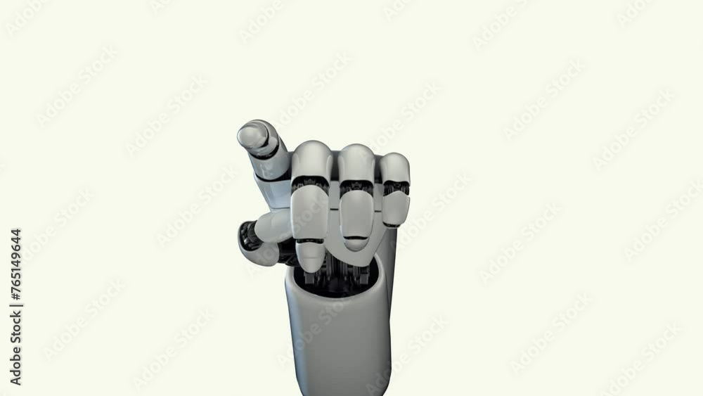 Poster xai 3d rendering robot hand action on white and green background. concept of ai artificial intellige