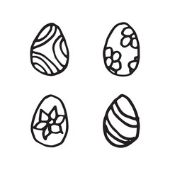 vector doodle illustrations of egg for Novruz and Easter holidays