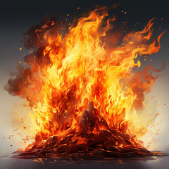 Fototapeta na wymiar image of fire сreated with Generative Ai