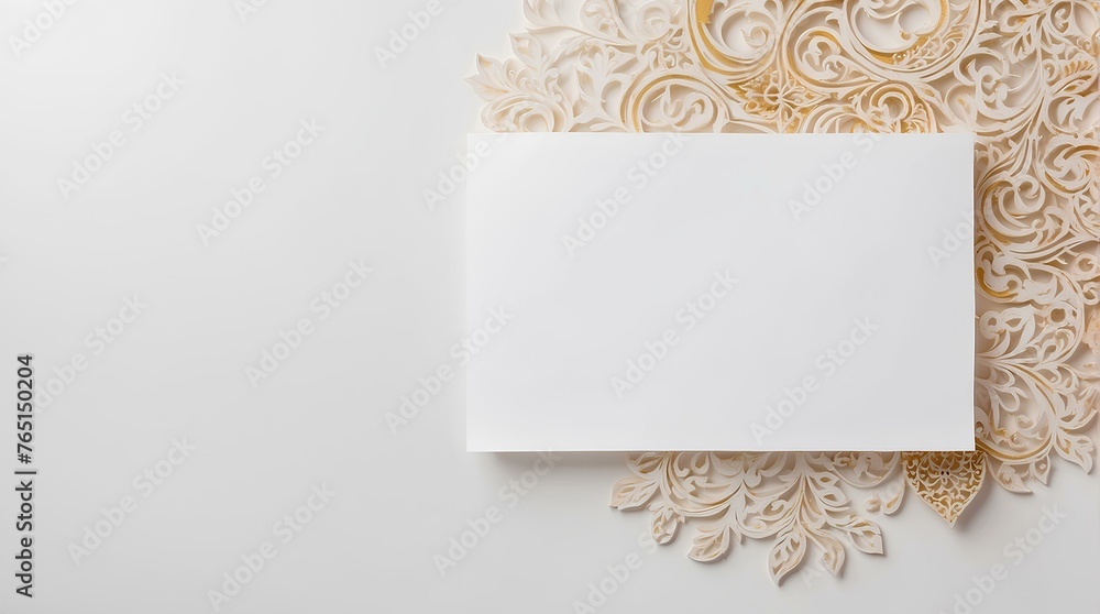 Poster blank paper on white background with copy space, space for text and design