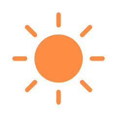 Sun vector icon illustration silhouette drawing on a Transparent Background