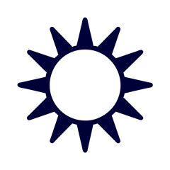 Sun vector icon illustration silhouette drawing on a Transparent Background