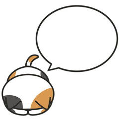 土下座する三毛猫と吹き出し