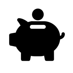 Piggy bank icon on a Transparent Background