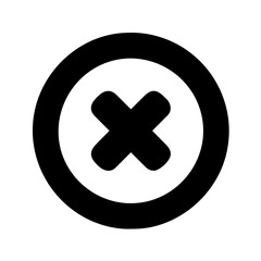 Fototapeta premium Cross x vector icon on a Transparent Background