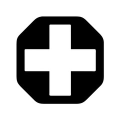 Cross plus vector icon on a Transparent Background