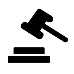 Judge gavel auction icon on a Transparent Background