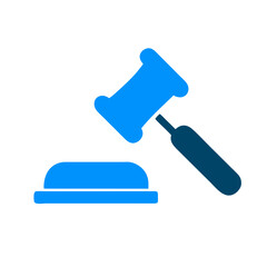 Judge gavel auction icon on a Transparent Background