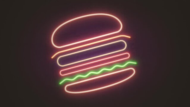 Neon Food Truck Background/
Animation of a food truck background with neon burger blinking