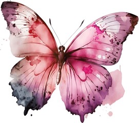 Abstract multi-colored watercolor butterfly - 765155808