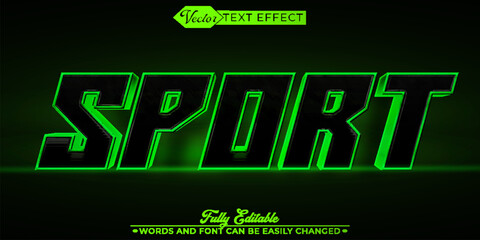 Green Sport Vector Editable Text Effect Template