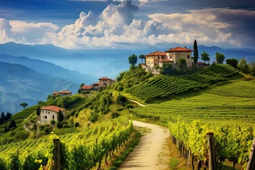 Foto op Plexiglas Scenic vineyard in Italy © neirfy
