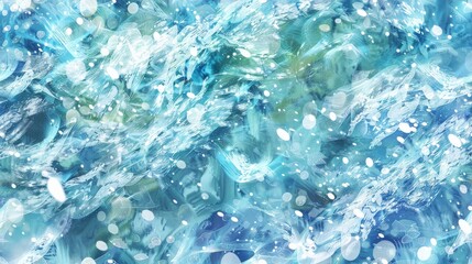 Obraz premium a painting of blue and green water with bubbles and bubbles on the bottom of the image and the bottom of the image with bubbles on the bottom of the image.