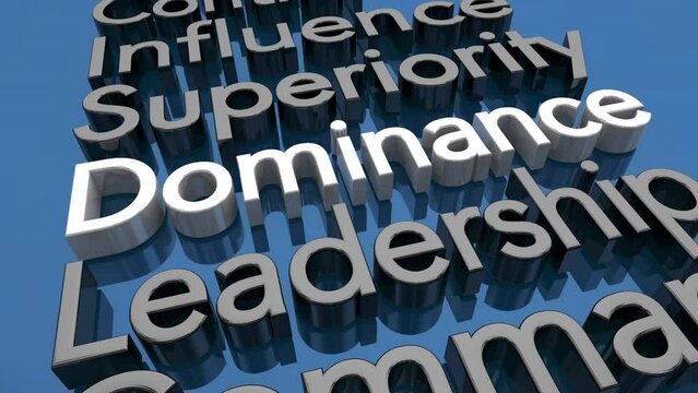 Dominance Top Leader Position Power Control Words 3d Animation