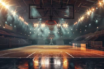 Poster Basketball ball arena. Rubber score winner. Generate Ai © anatolir