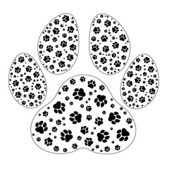 paw design with small silhouettes inside