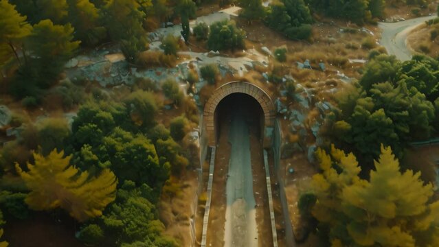 Aerial drone bird's eye view photo of the Tunnel in