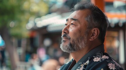 japanese dress man with yukata generative ai