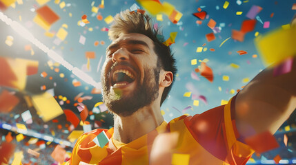 Soccer Player's Unforgettable Victory: A Jubilant Moment in the Stadium