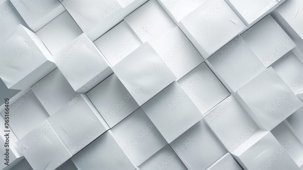 Poster a bunch of white cubes stacked together. perfect for architectural or abstract concepts