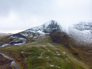 Mam Tor in winter with snow coverage