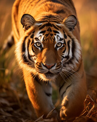 Fototapeta premium Wildlife photography, tiger сreated with Generative Ai