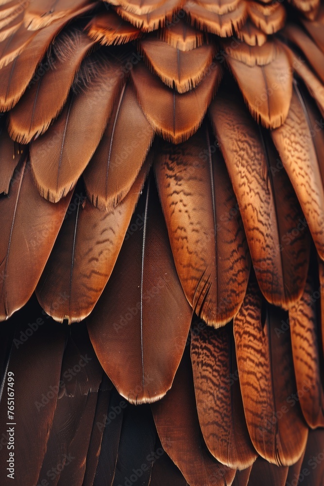 Poster detailed close up view of bird feathers, suitable for nature concepts