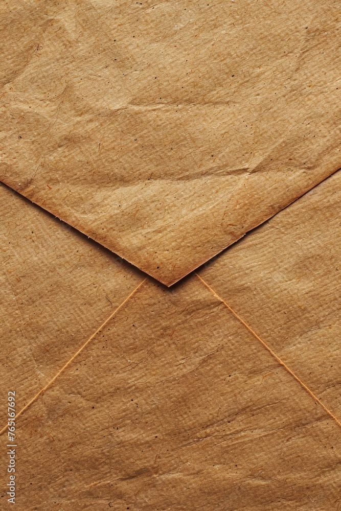 Poster a detailed shot of a brown paper envelope. suitable for various business or correspondence concepts